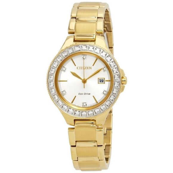 NWT Authentic Citizen Silhouette Crystal Silver Dial Gold-tone Men's Watch - Picture 1 of 3